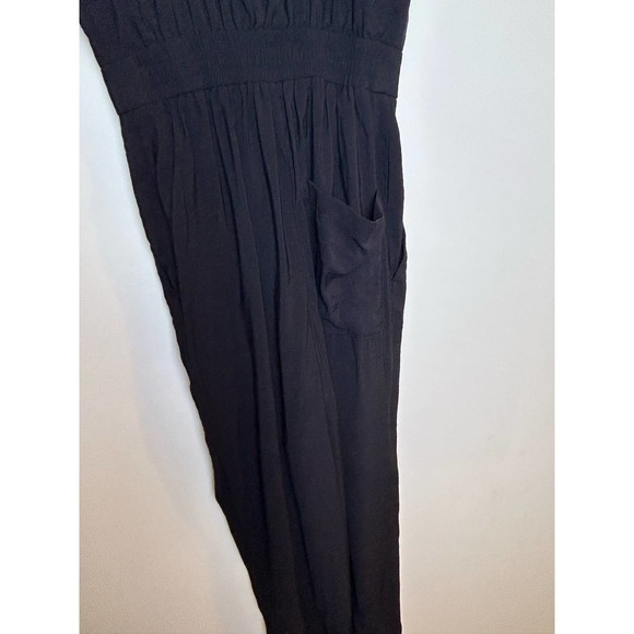 Whistles Black Jumpsuit Womens Size 0 Double Button Waist Detail V Neck - Picture 7 of 10
